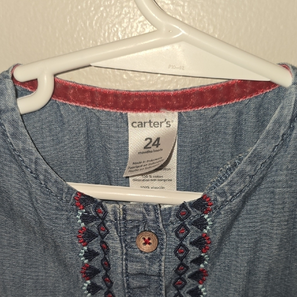 Carter's Blue Denim Bodysuit LOT P - Picture 2 of 9
